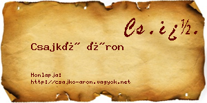 Csajkó Áron névjegykártya