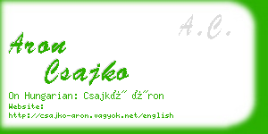 aron csajko business card